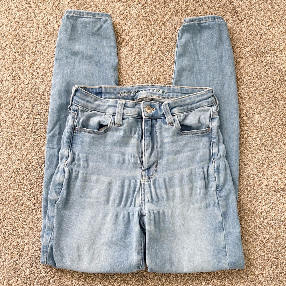 American Eagle Next Level Stretch Skinny Jeans Light Wash Size 4